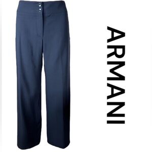 ARMANI COLLEZIONI Black 100% Virgin Wool Trousers, Not Scratchy At All, Size 6.